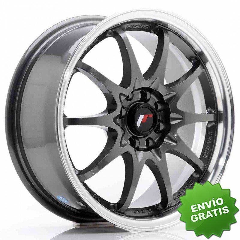 Llanta exclusiva Jr Wheels Jr5 16x7 Et30 4x100 108 Gun Metal W Machin Ed Lip