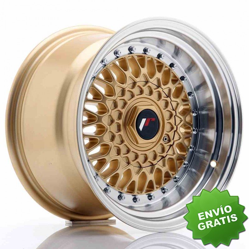 Llanta exclusiva Jr Wheels Jr9 15x9 Et10 4x100 108 Gold W Machined Li P