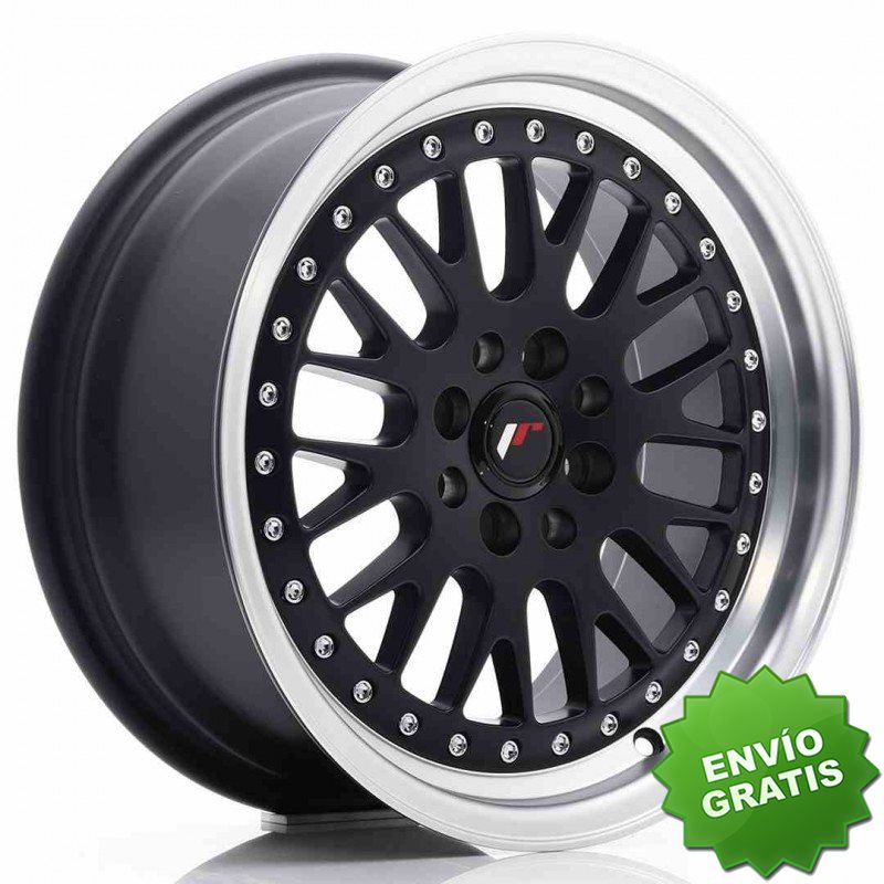 Llanta exclusiva Jr Wheels Jr10 16x7 Et30 4x100 108 Matt Black W Mach Ined Lip