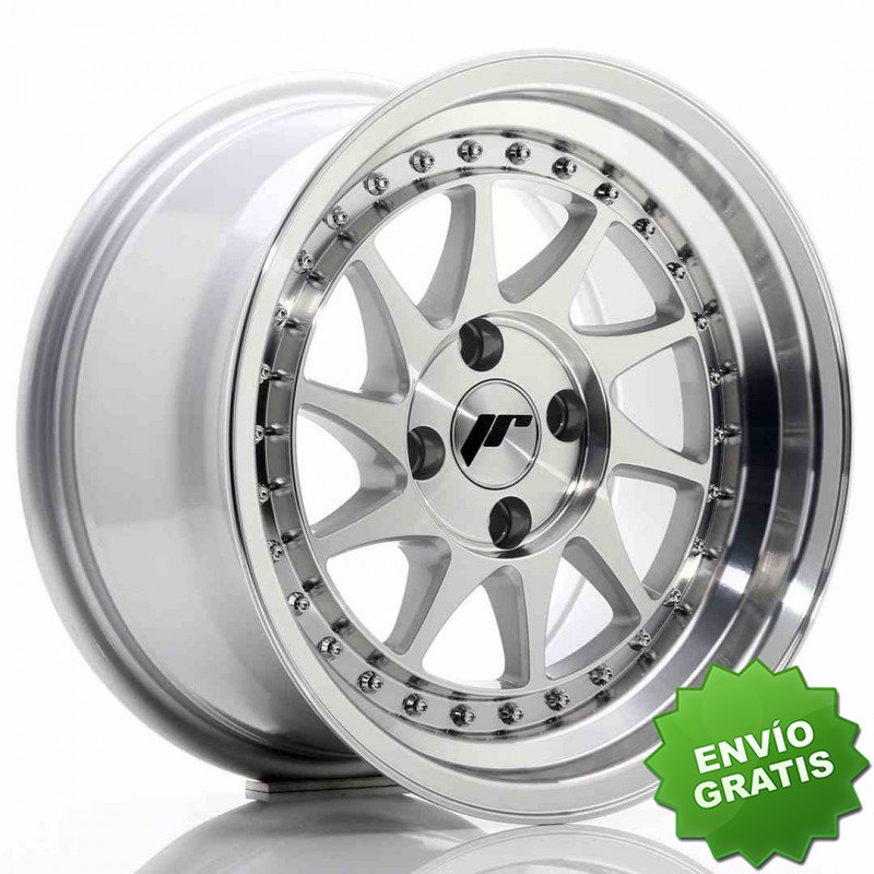 Llanta exclusiva Jr Wheels Jr26 15x8 Et5 4x100 Silver Machined Face