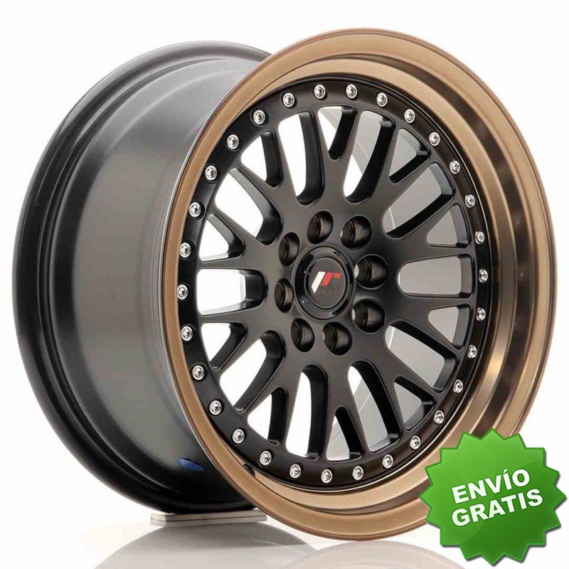 Llanta exclusiva Jr Wheels Jr10 16x8 Et20 4x100 108 Matt Black W Bron Ze Lip