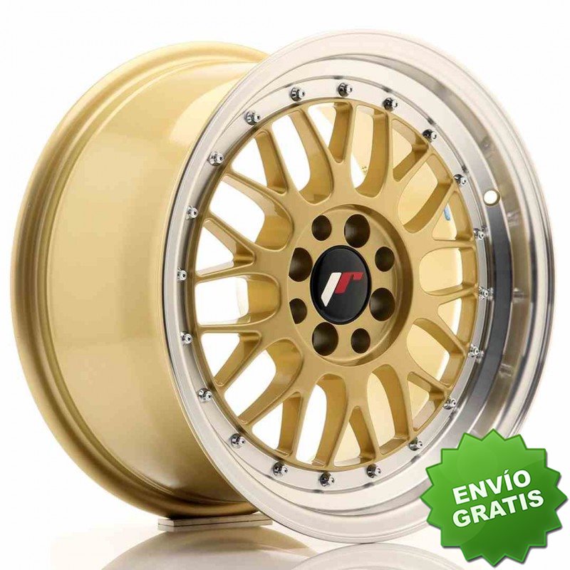 Llanta exclusiva Jr Wheels Jr23 16x8 Et20 4x100 108 Gold W Machined L Ip