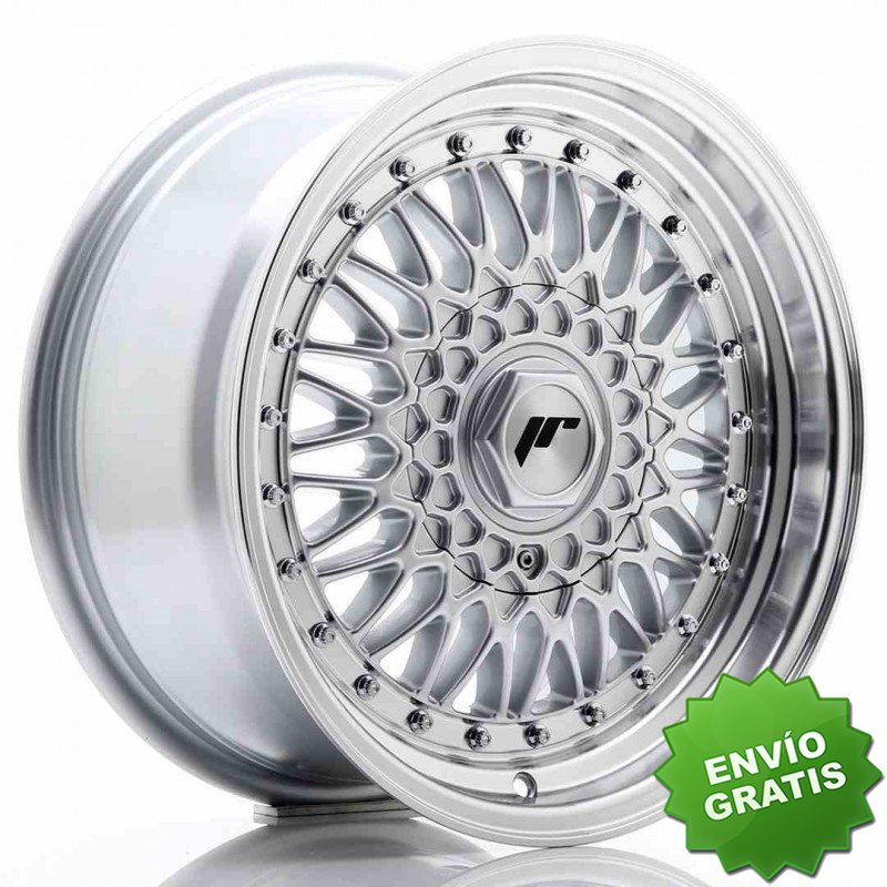Llanta exclusiva Jr Wheels Jr9 16x7.5 Et25 4x100 108 Silver W Machined% 20lip+silver Rivets