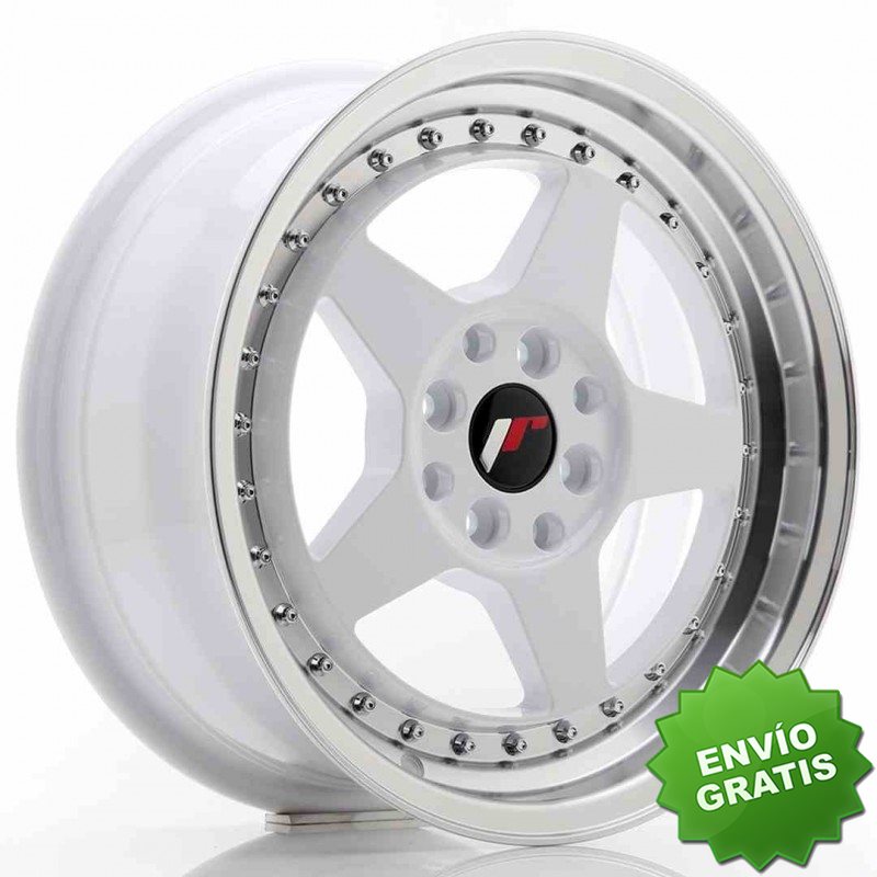 Llanta exclusiva Jr Wheels Jr6 16x7 Et35 4x100 114 White W Machined L Ip