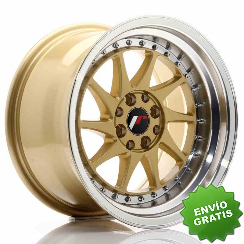 Llanta exclusiva Jr Wheels Jr26 16x9 Et20 4x100 108 Gold W Machined L Ip