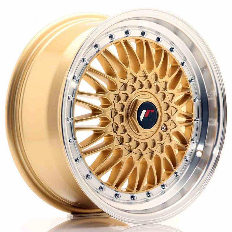 Llanta exclusiva Jr Wheels Jr9 17x7.5 Et20 4x100 108 Gold W Machined  Lip