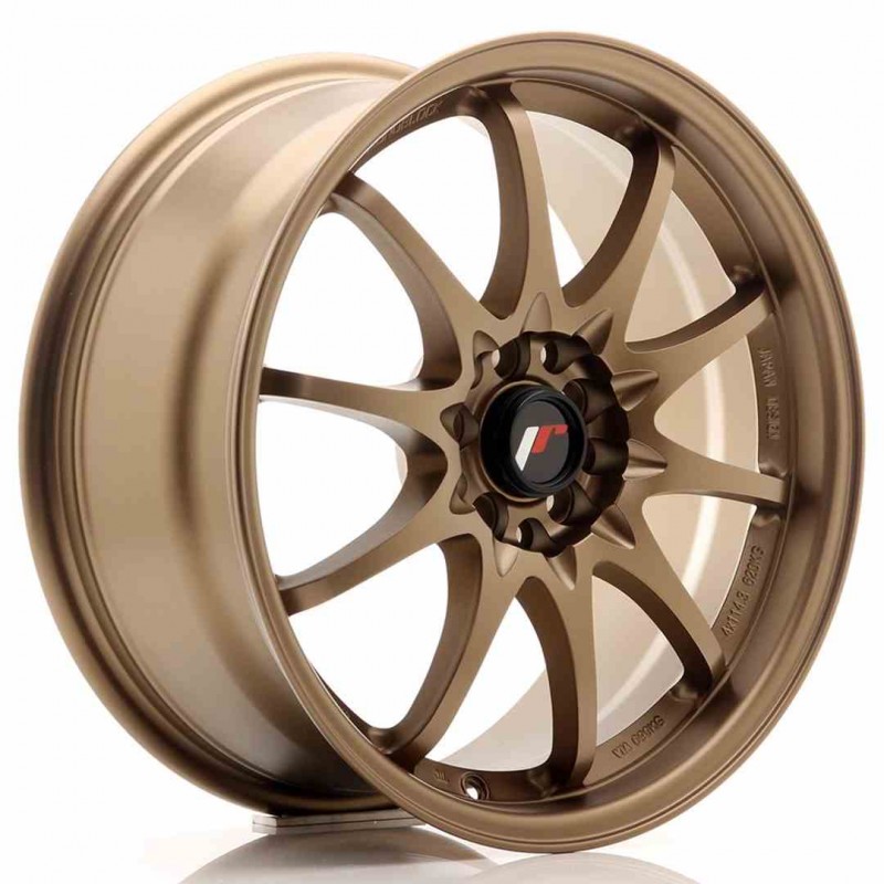 Llanta exclusiva Jr Wheels Jr5 17x7.5 Et35 4x100 114.3 Dark Anodized  Bronze