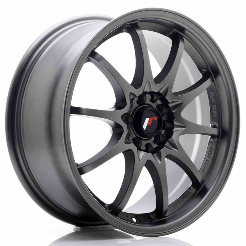 Llanta exclusiva Jr Wheels Jr5 17x7.5 Et35 5x100 114.3 Matt Gun Metal 