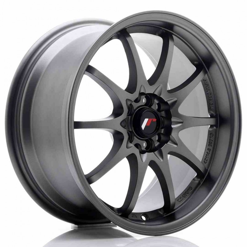 Llanta exclusiva Jr Wheels Jr5 17x8.5 Et35 5x100 114.3 Matt Gun Metal 