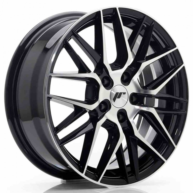 Llanta exclusiva Jr Wheels Jr28 17x7 Et35 5x100 Gloss Black Machined% 20face