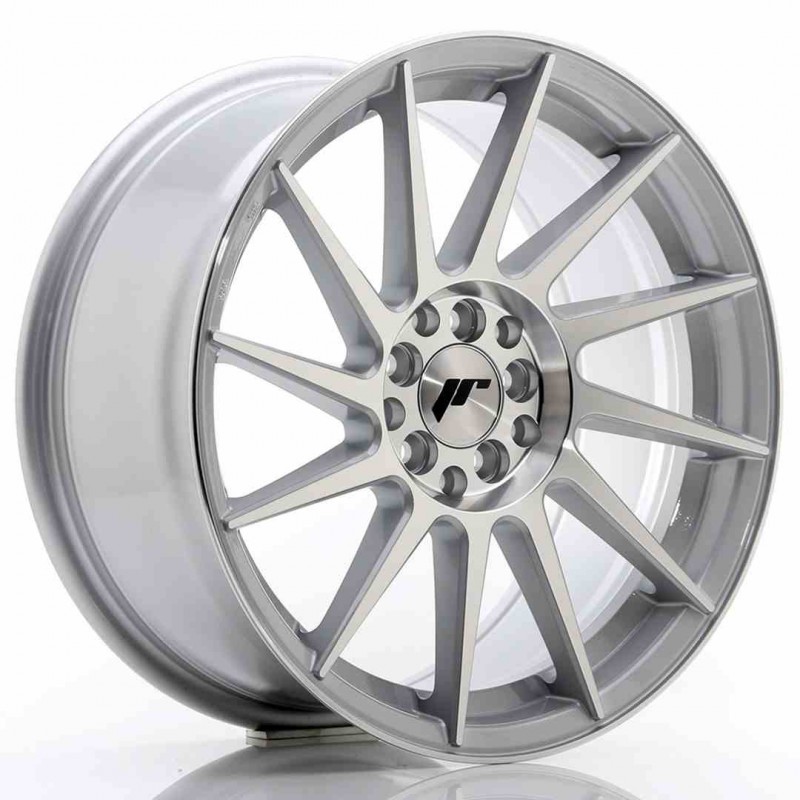 Llanta exclusiva Jr Wheels Jr22 17x8 Et35 4x100 114 Silver Machined F Ace