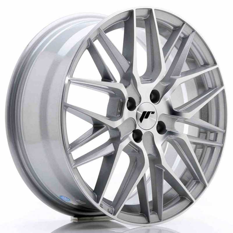 Llanta exclusiva Jr Wheels Jr28 17x7 Et40 4x100 Silver Machined