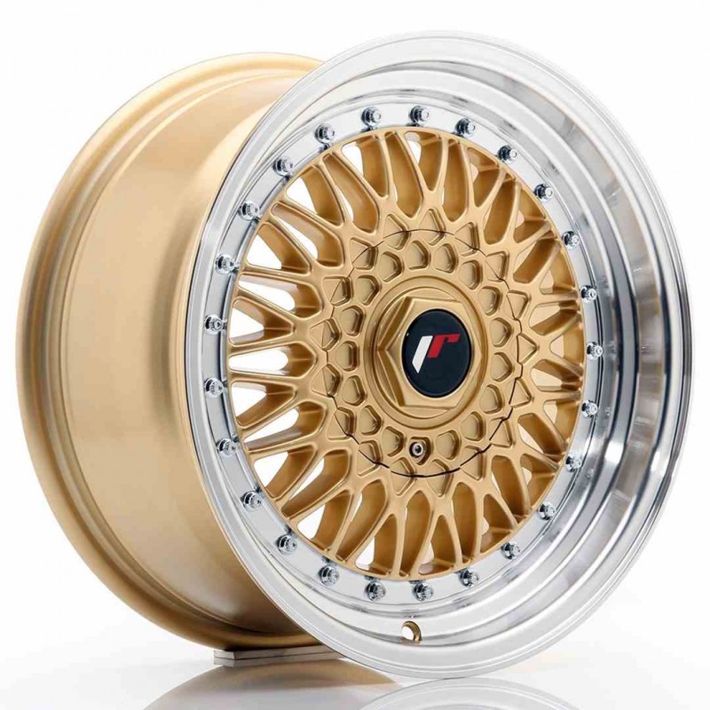 Llanta exclusiva Jr Wheels Jr9 16x7.5 Et25 Blank Gold W Machined Lip