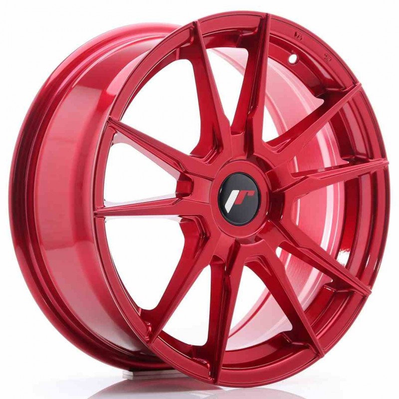Llanta exclusiva Jr Wheels Jr21 17x7 Et35-40 Blank Platinium Red
