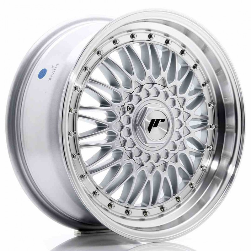 Llanta exclusiva Jr Wheels Jr9 17x7.5 Et20-35 Blank Silver W Machined%2 0lip+silver Rivets