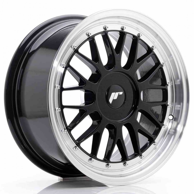 Llanta exclusiva Jr Wheels Jr23 17x8 Et20-45 Blank Gloss Black W Mach Ined Lip