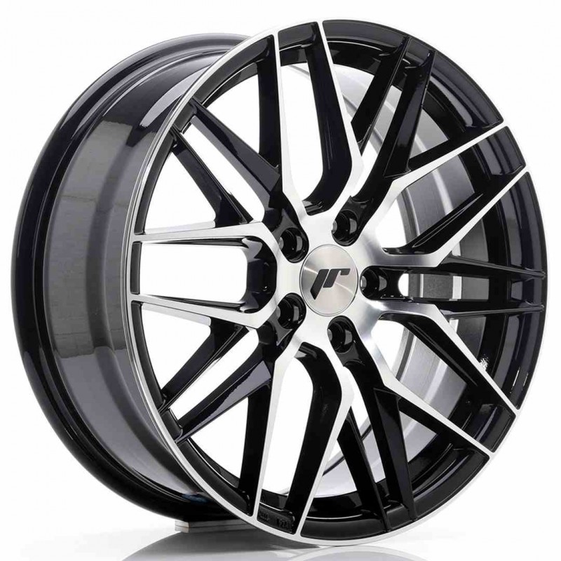 Llanta exclusiva Jr Wheels Jr28 18x7.5 Et40 5x112 Gloss Black Machine D Face