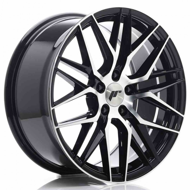 Llanta exclusiva Jr Wheels Jr28 18x8.5 Et40 5x114.3 Gloss Black Machi Ned Face