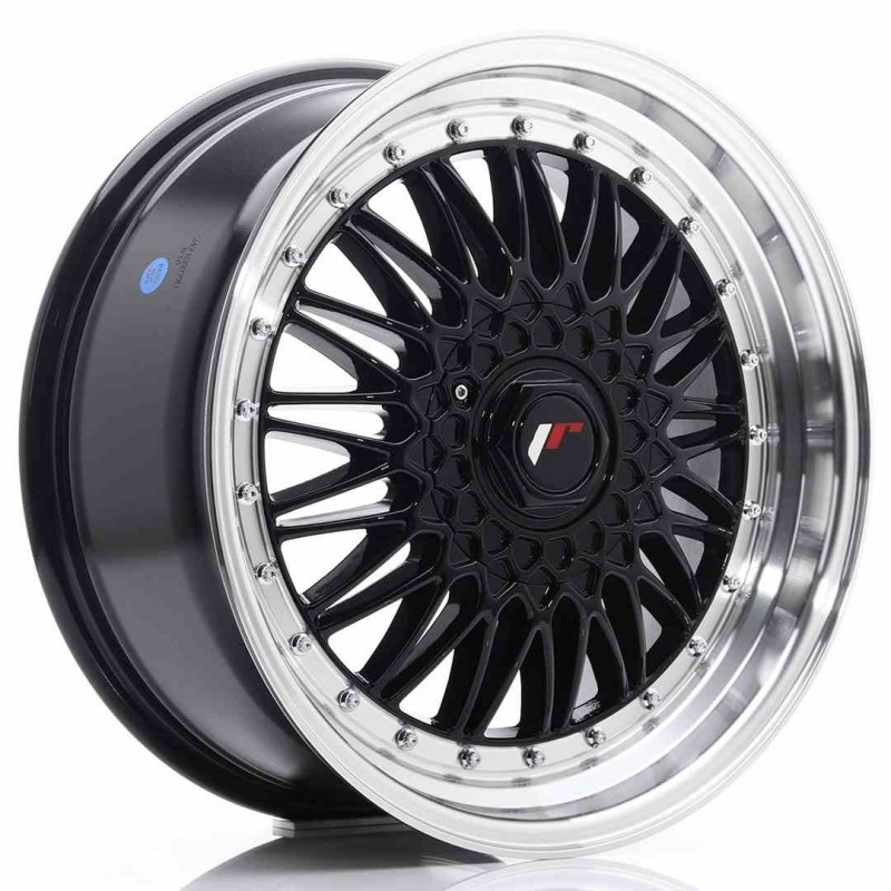 Llanta exclusiva Jr Wheels Jr9 18x8 Et35-40 Blank Gloss Black W Machi Ned Lip