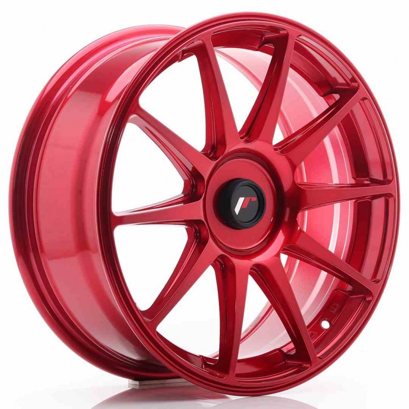 Llanta exclusiva Jr Wheels Jr11 18x7.5 Et35-40 Blank Platinum Red