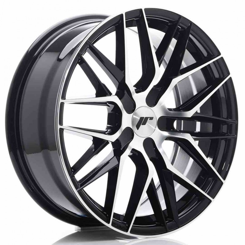 Llanta exclusiva Jr Wheels Jr28 18x7.5 Et40 Blank Gloss Black Machine D Face