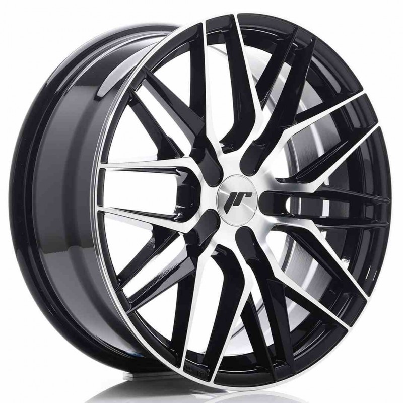 Llanta exclusiva Jr Wheels Jr28 18x7.5 Et20-40 Blank Gloss Black Mach Ined Face