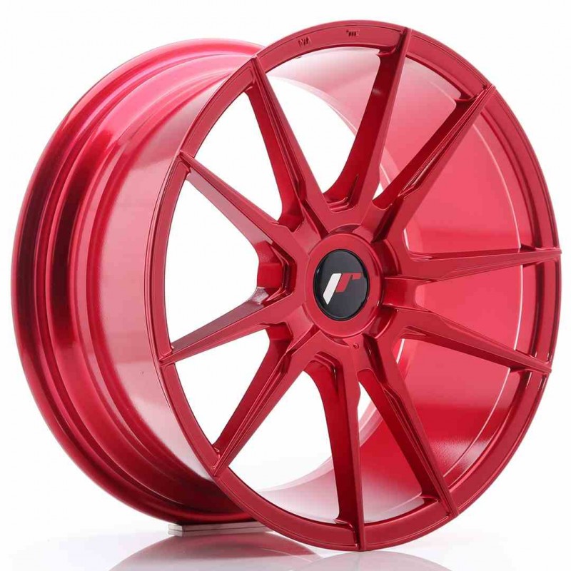 Llanta exclusiva Jr Wheels Jr21 18x8.5 Et20-40 Blank Platinium Red