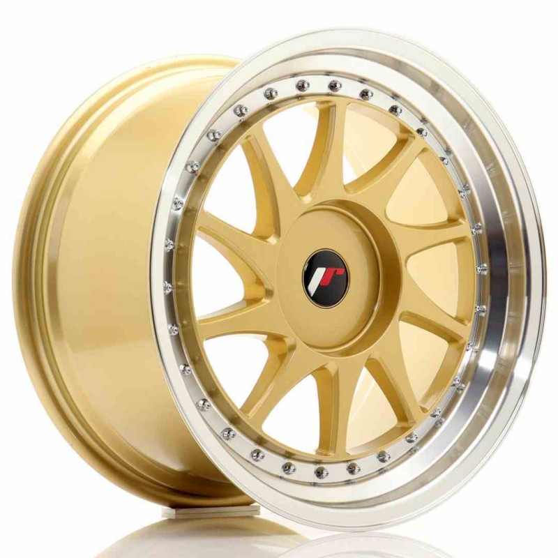 Llanta exclusiva Jr Wheels Jr26 18x9.5 Et20-40 Blank Gold W Machined  Lip