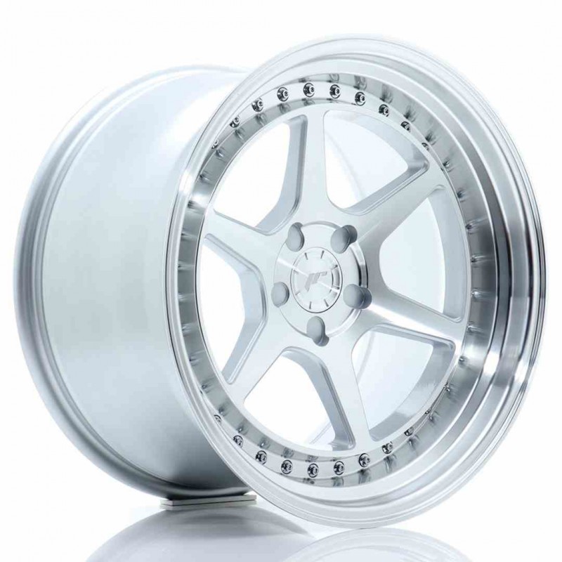 Llanta exclusiva Jr Wheels Jr43 18x10.5 Et15-22 5h Blank Silver W Mac Hined Face