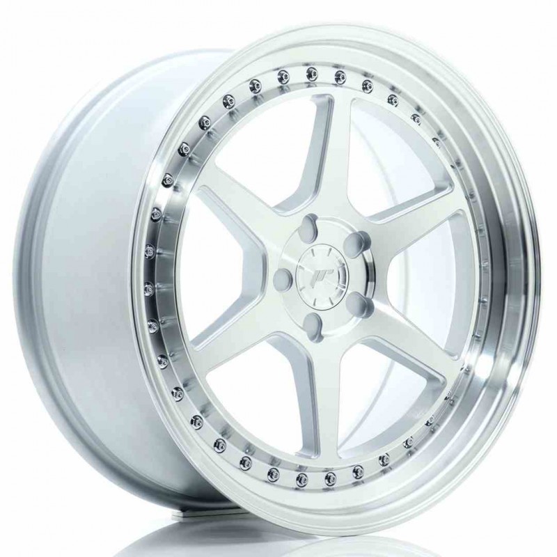 Llanta exclusiva Jr Wheels Jr43 19x8.5 Et15-35 5h Blank Silver W Mach Ined Face