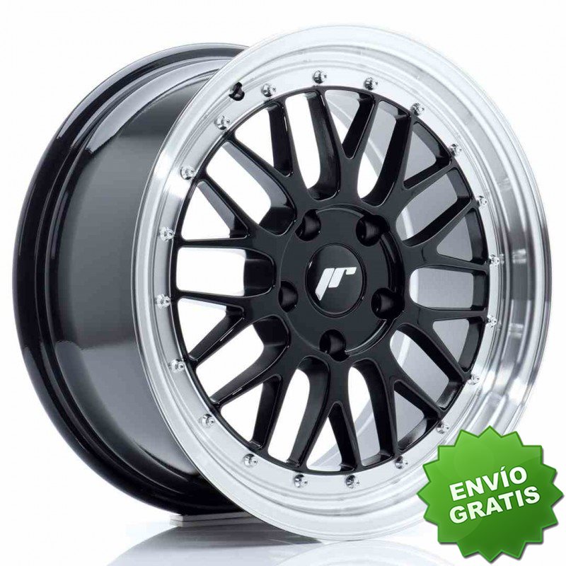 Llanta exclusiva Jr Wheels Jr23 17x8 Et35 5x100 Gloss Black W Machine D Lip