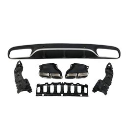 Difusor Trasero Euro Mercedes W205 2014-2018 Coupe Amg Look C63 Abs