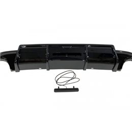 Difusor Trasero Euro Volkswagen Golf 7 Look Trc Negro Brillante