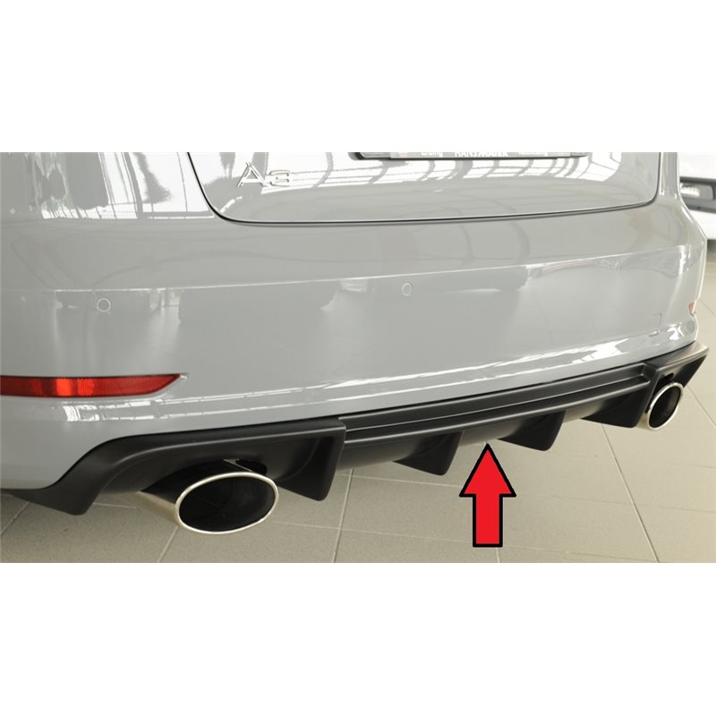 Añadido trasero Rieger Audi A3 (8V) 07.12-08.16 (antes facelift) 5-puertas (sedan 8VS), 3-puertas (cabrio 8V7) A3 S3 (8V) 05.13-