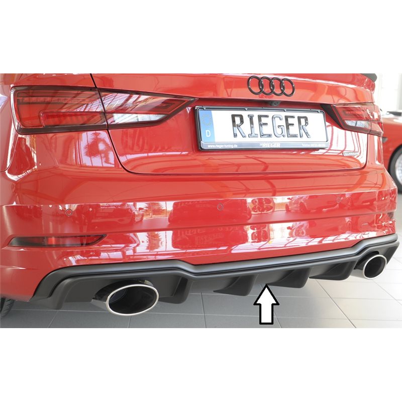 Añadido trasero Rieger Audi A3 (8V) 09.16- (ex facelift) 5-puertas (sedan 8VS), 3-puertas (cabrio 8V7) A3 S3 (8V) 09.16- (ex fac