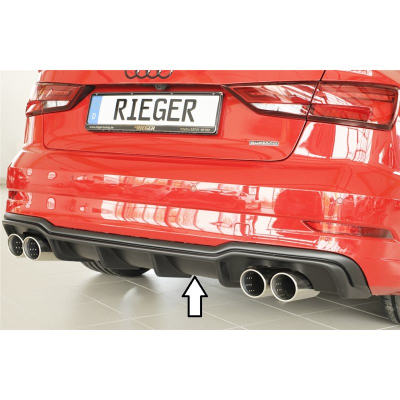Añadido trasero Rieger Audi A3 (8V) 09.16- (ex facelift) 5-puertas (sedan 8VS), 3-puertas (cabrio 8V7)