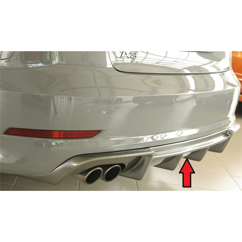 Añadido trasero Rieger Audi A3 (8V) 07.12-08.16 (antes facelift) 5-puertas (sedan 8VS), 3-puertas (cabrio 8V7)