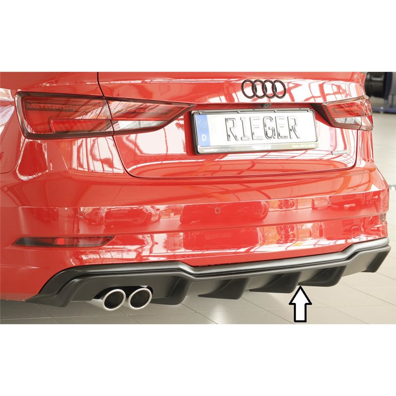 Añadido trasero Rieger Audi A3 (8V) 09.16- (ex facelift) 5-puertas (sedan 8VS), 3-puertas (cabrio 8V7)