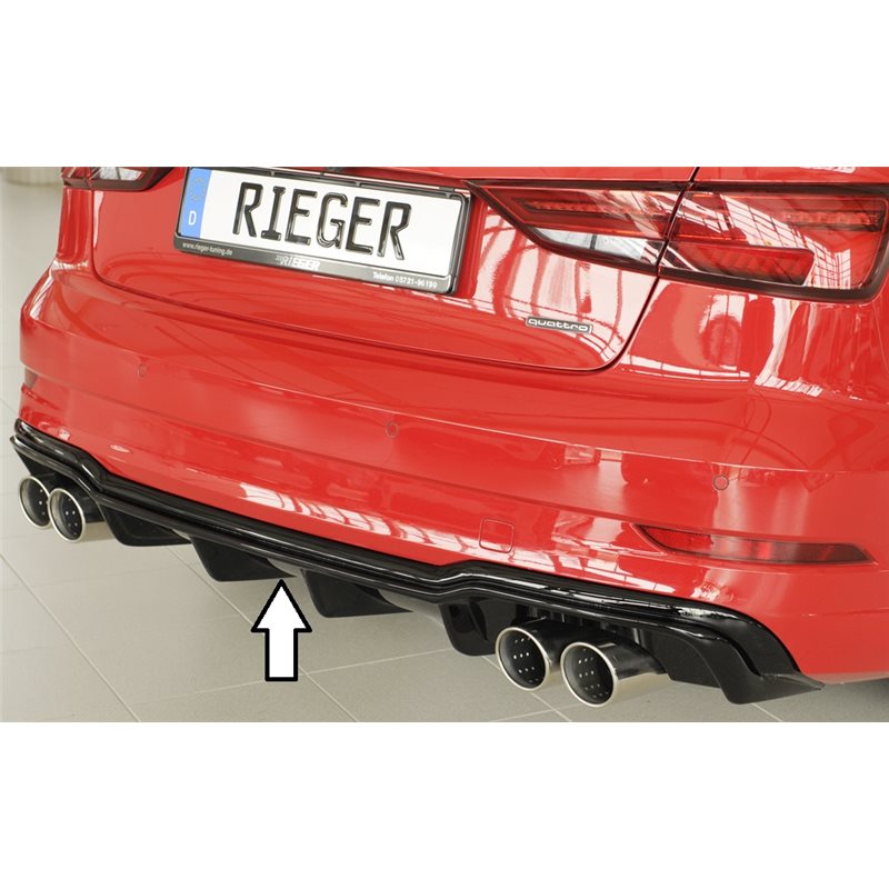 Añadido trasero Rieger Audi A3 (8V) 09.16- (ex facelift) 5-puertas (sedan 8VS), 3-puertas (cabrio 8V7)