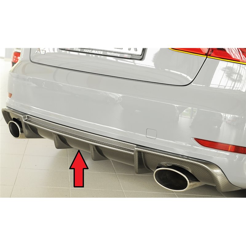 Añadido trasero Rieger Audi A3 (8V) 07.12-08.16 (antes facelift) 5-puertas (sedan 8VS), 3-puertas (cabrio 8V7) A3 S3 (8V) 05.13-