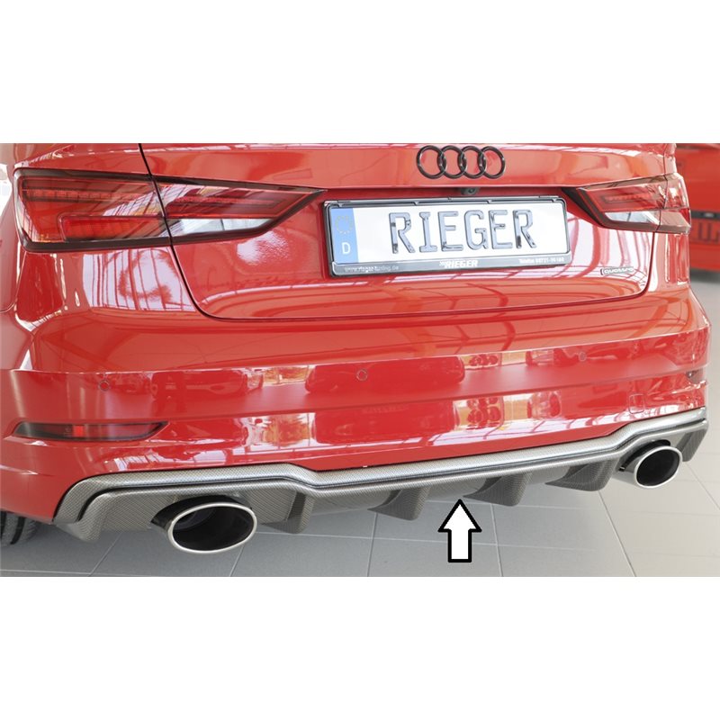 Añadido trasero Rieger Audi A3 (8V) 09.16- (ex facelift) 5-puertas (sedan 8VS), 3-puertas (cabrio 8V7) A3 S3 (8V) 09.16- (ex fac