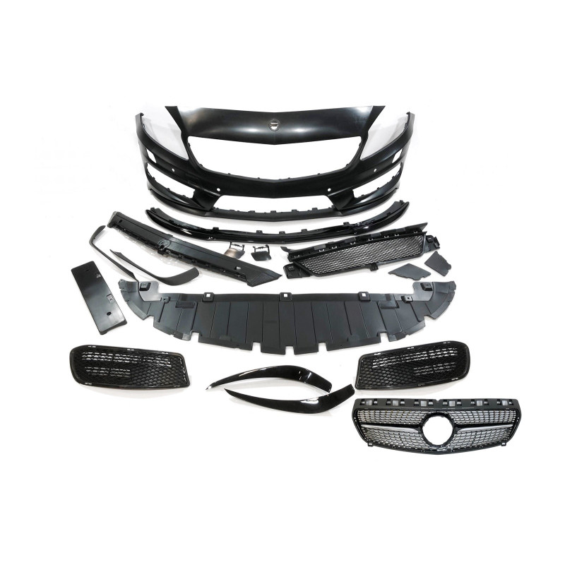 Paragolpes Delantero Mercedes W176 2012-2015 A45 Look AMG Parrilla Con Sensores