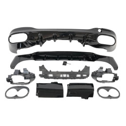 Difusor Trasero Mercedes W118 CLA Look A45 Negro Brillo