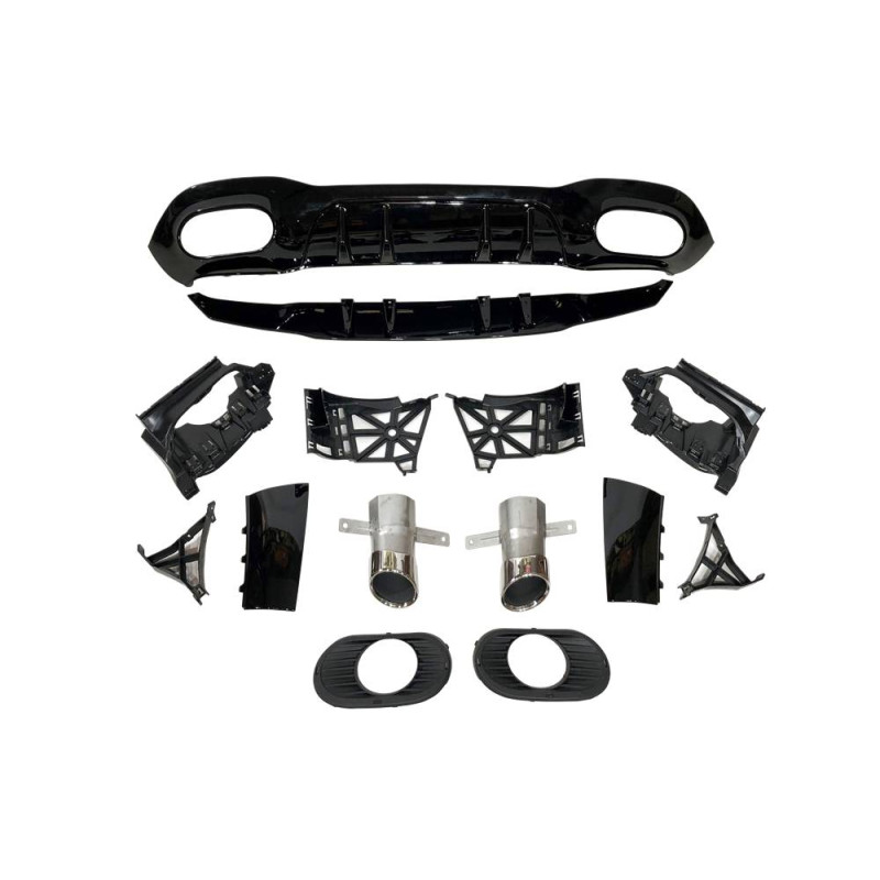 Difusor Trasero Mercedes V177 Look AMG A45 4 Puertas